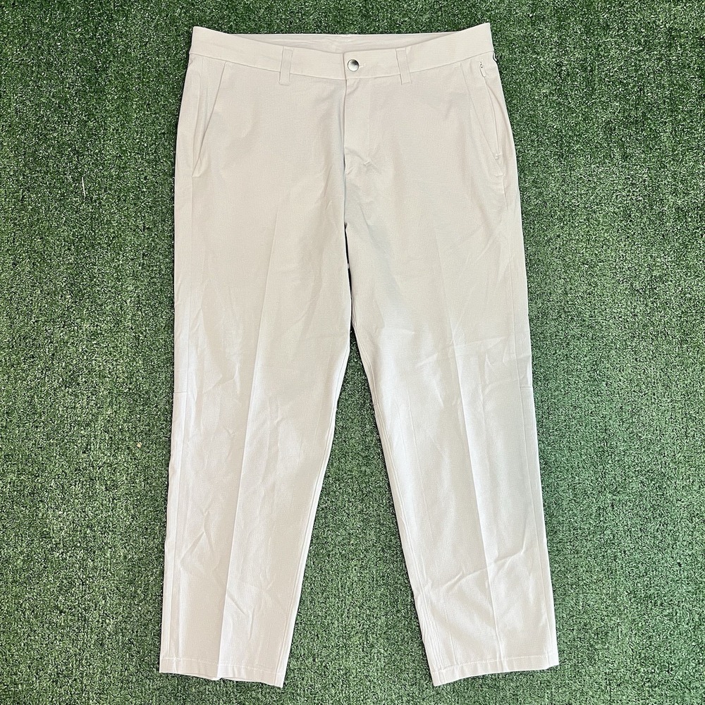 lululemon Commission Beige Slim Tapered Chino Pants Mens 34 Regular Stretch